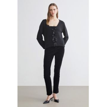 Blugi skinny cu talie medie - Negru