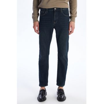 Blugi slim fit cu captuseala din fleece - Albastru prafuit