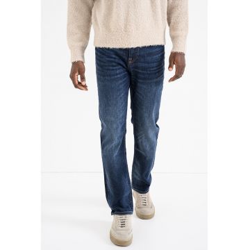 Blugi slim-fit cu denim cu tehnologie soft-motion - Albastru inchis