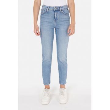 Blugi slim fit cu talie inalta - Albastru pastel