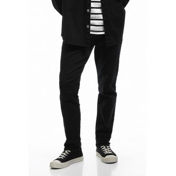 Blugi slim fit cu talie medie - Negru