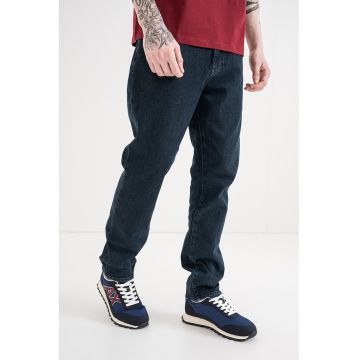 Blugi slim fit uni - Albastru inchis