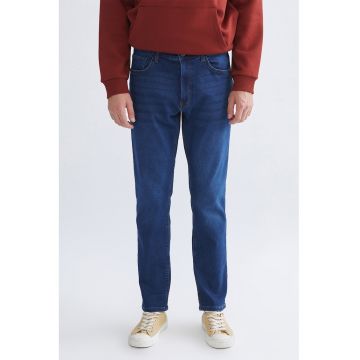 Blugi slim fit uni - Albastru royal