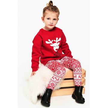 Colanti cu model de Craciun - Rosu/Alb