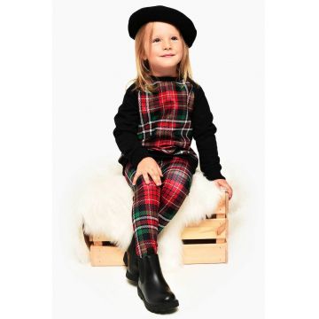 Colanti cu model in carouri - Rosu/Alb/Verde