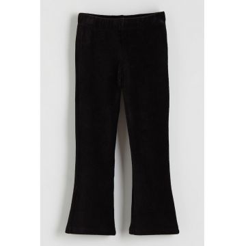 Colanti evazati de catifea - Negru