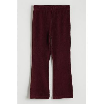 Colanti evazati de catifea - Rosu inchis