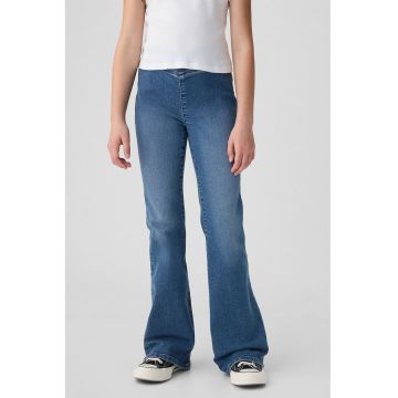 Jeggings evazati cu aspect decolorat - Albastru