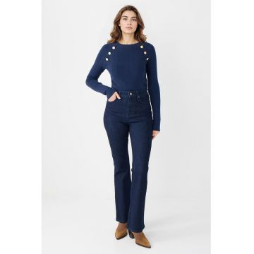 Pantaloni bootcut cu talie inalta - Albastru ultramarin