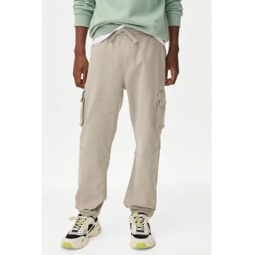 Pantaloni cargo uni - Verde fistic