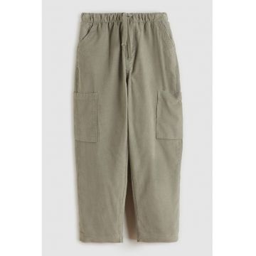 Pantaloni cu croiala ampla si talie elastica - Kaki