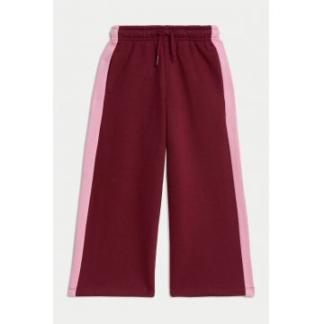 Pantaloni de trening ampli cu snur - Visiniu/Roz