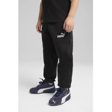 Pantaloni de trening cu banda elastica in talie si logo ESS No. 1 Logo - Negru