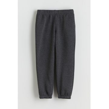 Pantaloni de trening cu croiala conica - Gri inchis melange