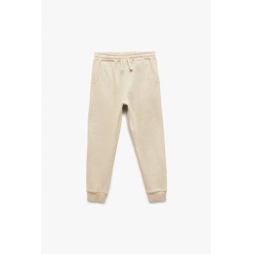 Pantaloni de trening cu snur de ajustare - Bej deschis