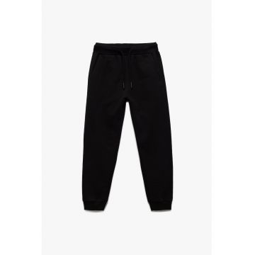Pantaloni de trening cu snur de ajustare - Negru