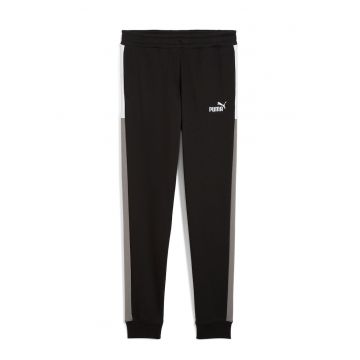 Pantaloni de trening din amestec de bumbac cu banda elastica in talie - Alb/Negru/Maro taupe deschis