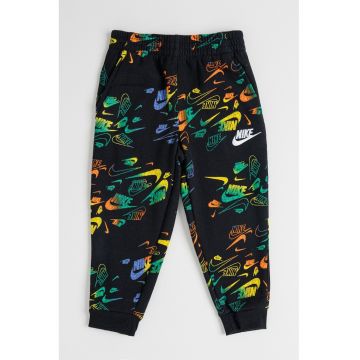 Pantaloni de trening din amestec de bumbac cu model monograma - Verde/Negru/Galben