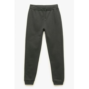 Pantaloni de trening din amestec de bumbac - Gri inchis