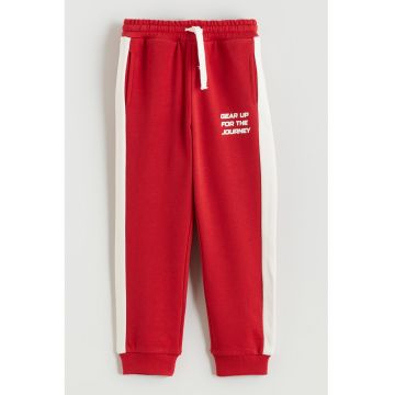 Pantaloni de trening din amestec de bumbac - Rosu