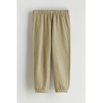 Pantaloni de trening din bumbac cu croiala regular-fit si model uni - Bej