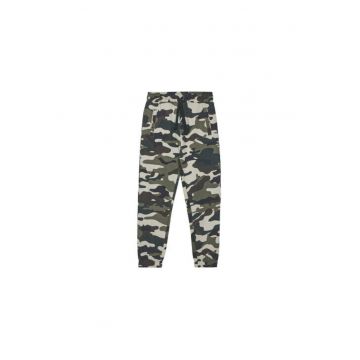 Pantaloni de trening din bumbac cu model camuflaj