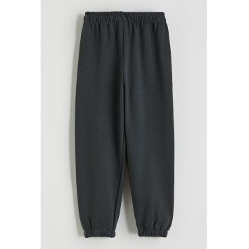 Pantaloni de trening din bumbac cu model uni - Gri antracit
