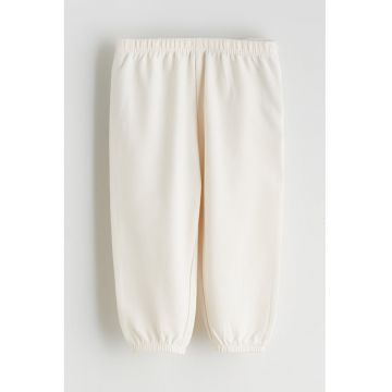 Pantaloni de trening din bumbac cu snur - Bej deschis