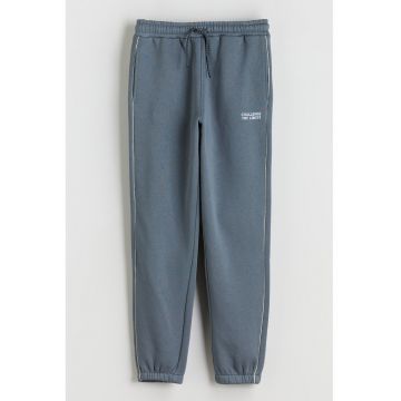 Pantaloni de trening regular fit cu snur - Albastru prafuit