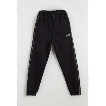 Pantaloni de trening regular fit cu snur - Negru