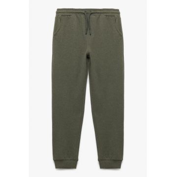 Pantaloni de trening regular fit din amestec de bumbac - Verde inchis
