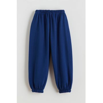 Pantaloni de trening relaxed fit cu talie elastica - Albastru inchis