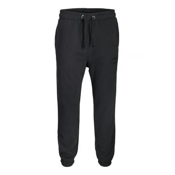 Pantaloni de trening uni din amestec de bumbac organic - Negru