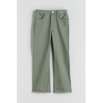 Pantaloni evazati din denim - Verde sparanghel