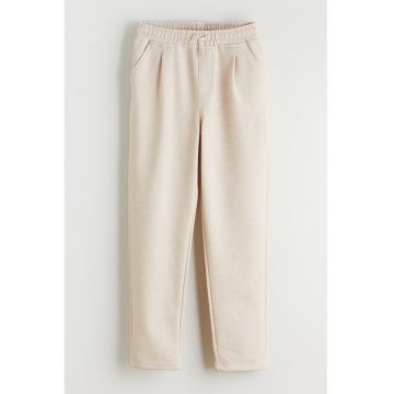 Pantaloni jogger cu talie elastica - Crem