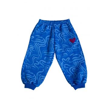 Pantaloni sport lejeri cu model - Albastru