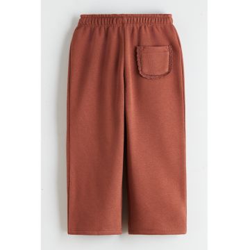 Pantaloni uni de trening cu talie elastica - Maro deschis
