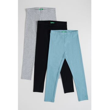 Set de colanti cu model uni - 3 perechi - Verde/Negru/Gri deschis melange