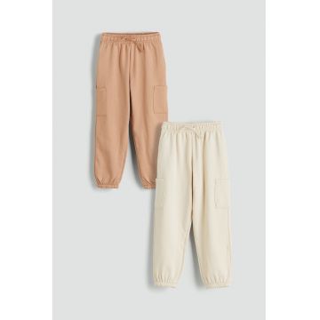 Set de pantaloni de trening - 2 perechi - Roz somon/Bej