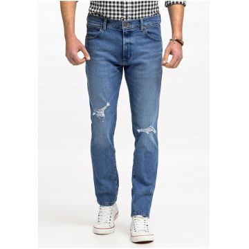 Blugi barbati -  bumbac/poliester - croi ajustat - albastru - denim -