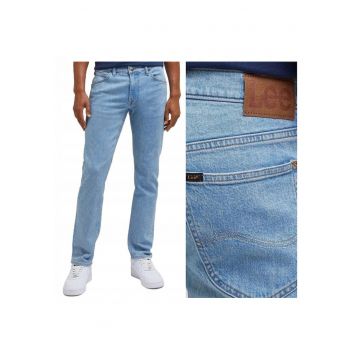 Blugi Barbati -  Daren Zip Fly - Fit - Talie Medie - Fermoar - Lungi - 5 Buzunare - Bumqwqbac - Albastru - Albastru