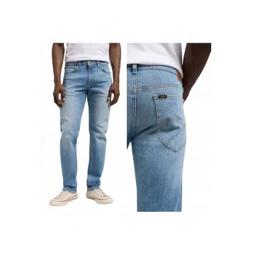 Blugi Barbati -  Daren Zip Fly - Straight Fit - Talie Medie - Fermoar - Lungi - 5 Buzunare - Bumbac - Albastru - Albastru