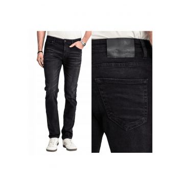 Blugi Barbati -  Felix - Slim Fit - Talie Medie - Fermoar - Lungi - 5 Buzunare - Bumbac - W31 L34 - Albastru