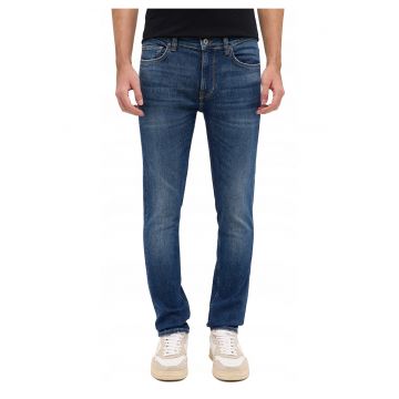 Blugi Barbati -  Frisco Skinny - Slim Fit - Talie Medie - Fermoar - Lungi - 5 Buzunare - Bumbac - W32-L32 US - Albastru