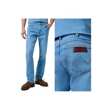 Blugi Barbati -  Greensboro - Straight Fit - Talie Medie - Fermoar - Lungi - 5 Buzunare - Bumbac - W31-L32 US - Albastru