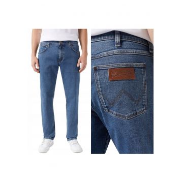 Blugi Barbati -  Greensboro - Straight Fit - Talie Medie - Fermoar - Lungi - 5 Buzunare - Bumbac - W31-L34 US - Albastru