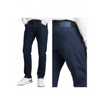 Blugi Barbati -  Josh Regular - Straight Fit - Talie Medie - Fermoar - Lungi - 5 Buzunare - Bumbac - Albastru - Albastru