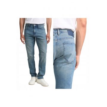 Blugi Barbati -  Josh Regular - Straight Fit - Talie Medie - Fermoar - Lungi - 5 Buzunare - Bumbac - W31-L30 US - Albastru