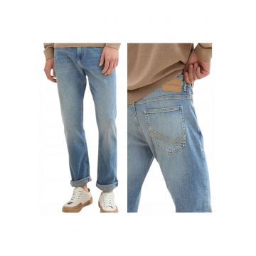 Blugi Barbati -  Josh Slim - Slim Fit - Talie Medie - Fermoar - Lungi - 5 Buzunare - Bumbac - Albastru - Albastru