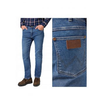 Blugi Barbati -  Larston - Slim Fit - Talie Joasa - Fermoar - Lungi - 5 Buzunare - Bumbac - W32 L34 - Albastru